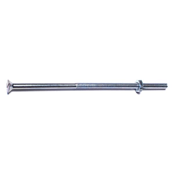 Midwest Fastener 3/16"-24 x 5 in Slotted Flat Machine Screw, Zinc Plated Steel, 8 PK 60102 - main